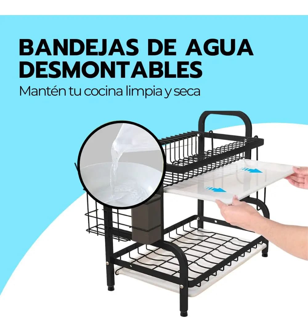 Secador Escurridor De Loza Platos 2 Niveles — imagen 9