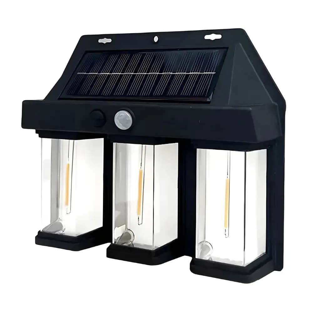 Farol Solar De Pared Sensor Movimiento Luz Cálida Exterior