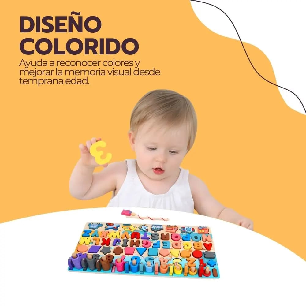 Tablero Educativo Infantil Monterossi 7 En 1 De Madera — imagen 5