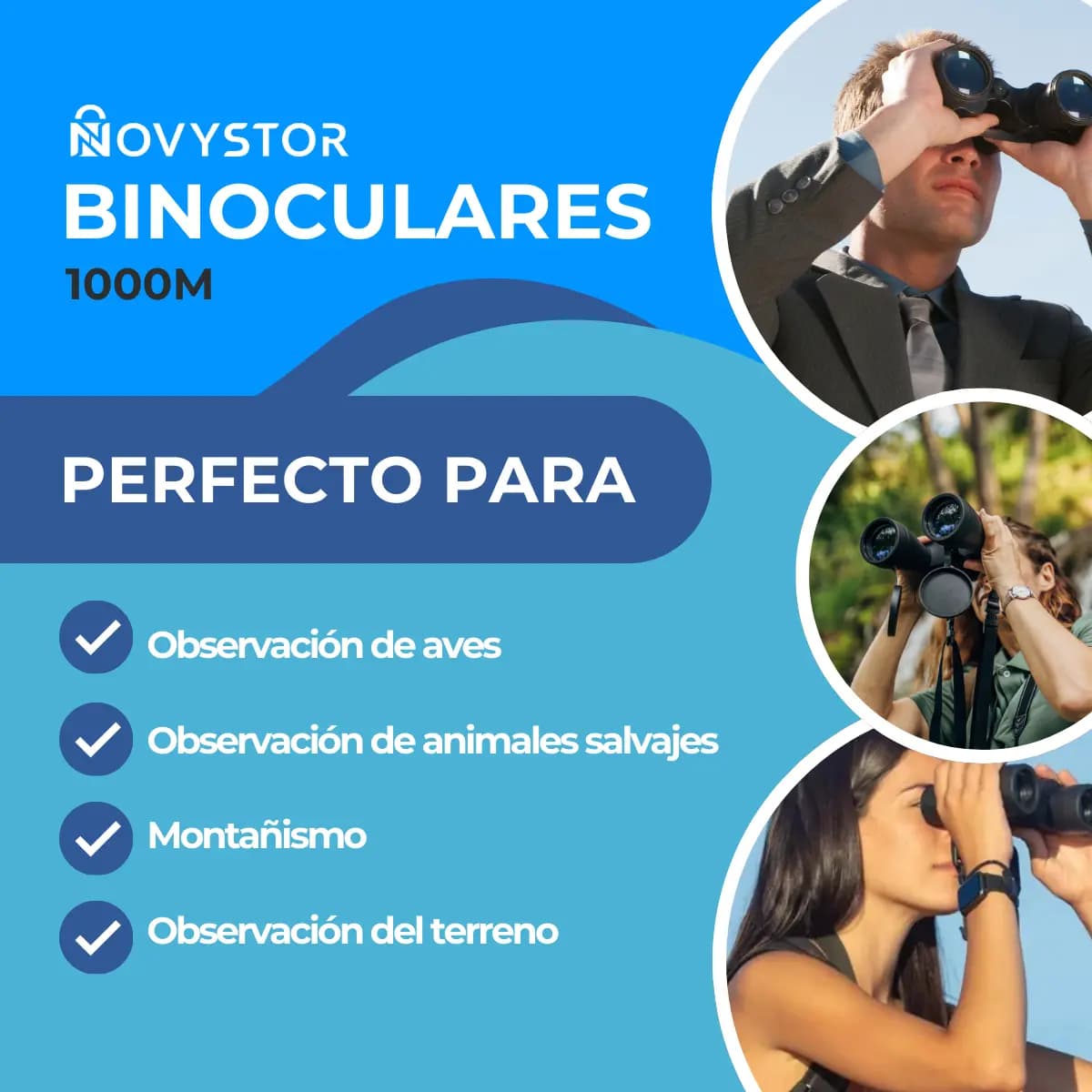 Binoculares Novystor Bino1000 Alcance 1000m Color Negro — imagen 6