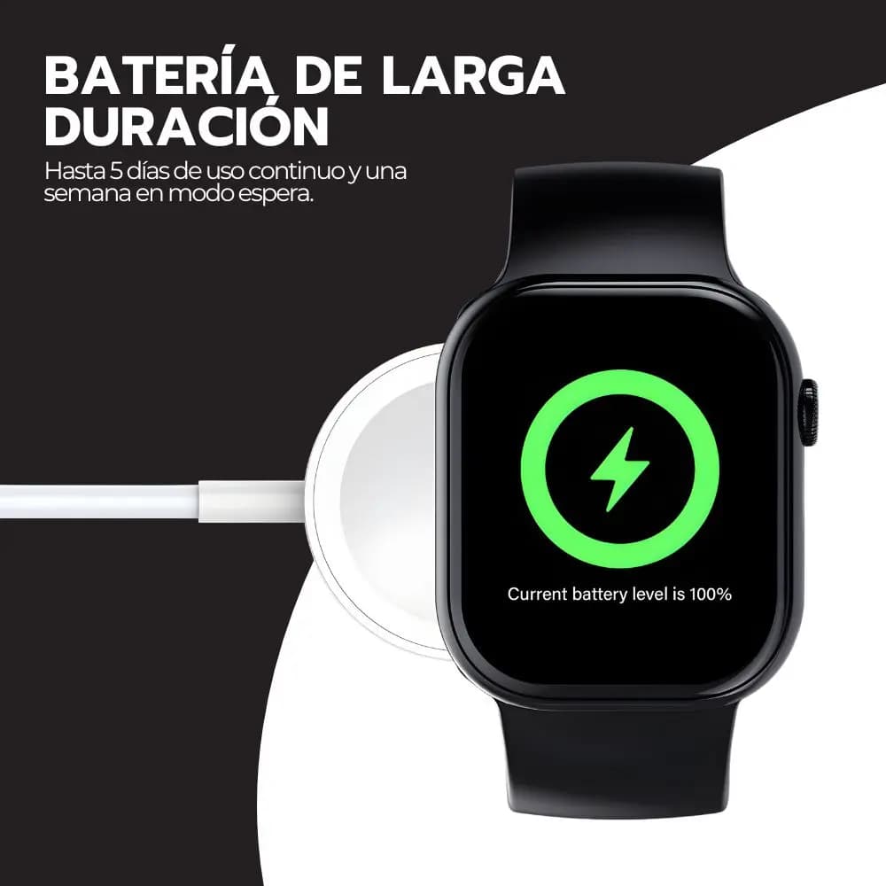 Smartwatch 2.1 Ips Deportivo Bluetooth Carga Inalámbrica Blanco Milanés Negro — imagen 7
