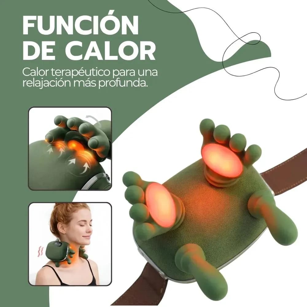 Masajeador Cuello Y Hombros Shiatsu Con Calor Recargable Verde — imagen 6