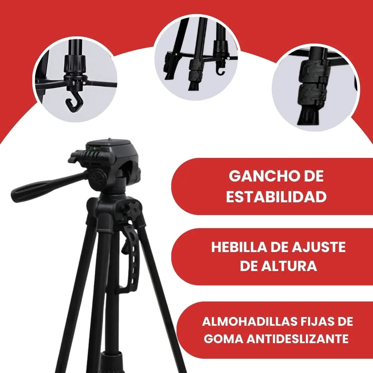 Trípode Profesional Para Cámara, Celular, Video Color Negro — imagen 7