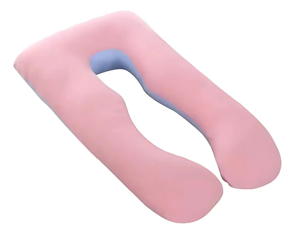 Almohada Embarazo Tipo U Rosa Poliéster Suave Y Ergonómica — imagen 2