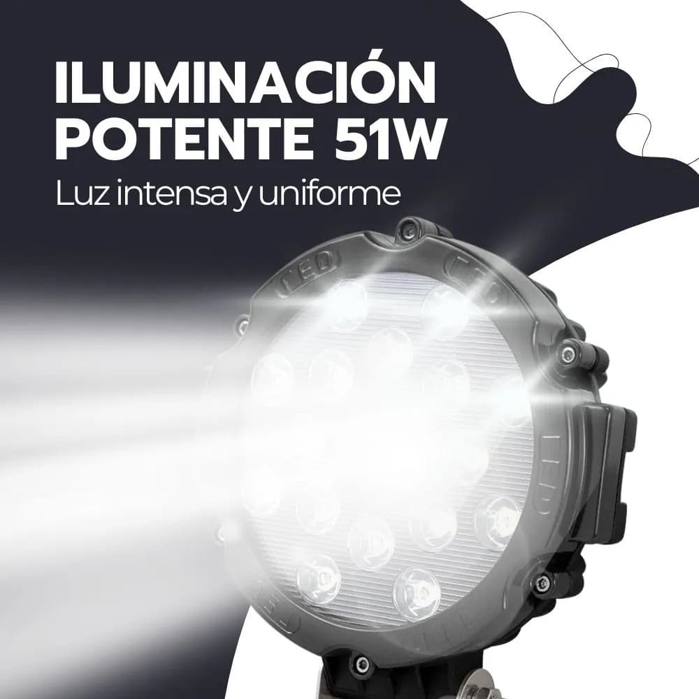 Foco Led 51w Alta Potencia Impermeable Con Base Universal — imagen 7