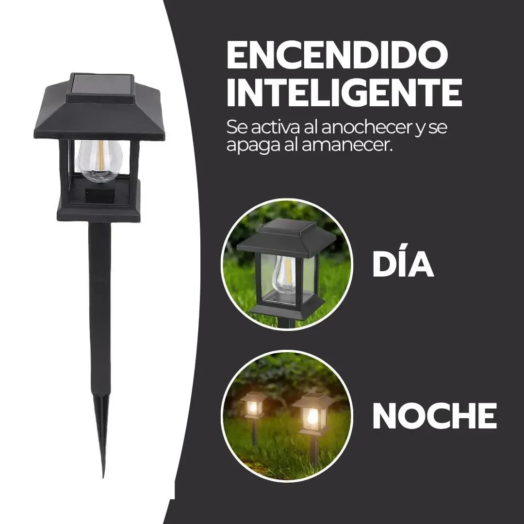 Lámpara Solar Led Estaca Estaca Jardín Parque Negro — imagen 7