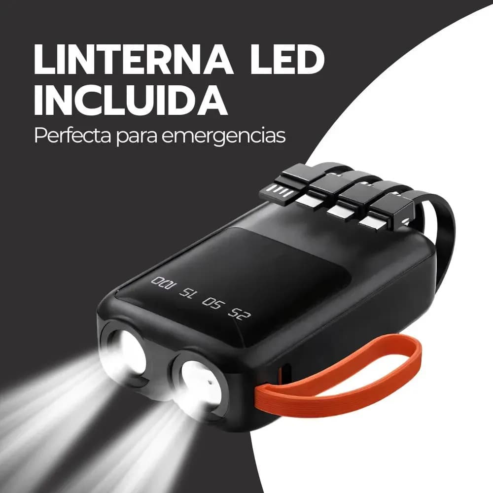 Power Bank R47 10000mah Carga Rápida Led Pantalla Negro — imagen 8