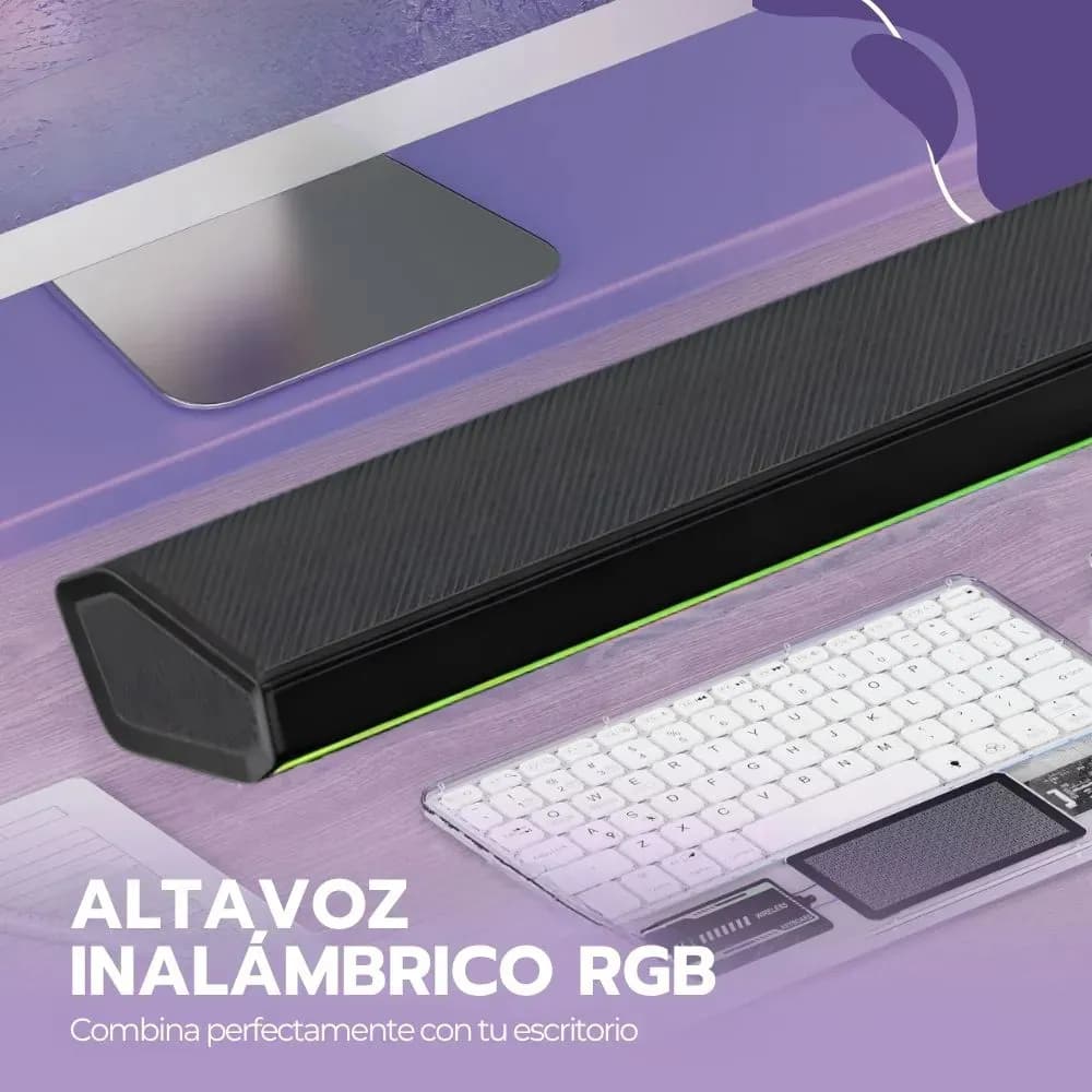 Barra De Sonido Bluetooth 5.3 Soundbar 80cm Con Luces Rgb Negro — imagen 8