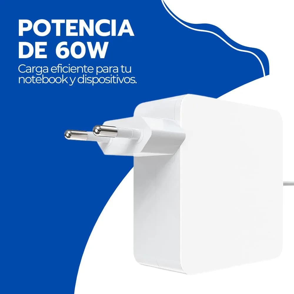 Cargador Para Macbook Y Laptop 60w Conector Magnético Blanco — imagen 7