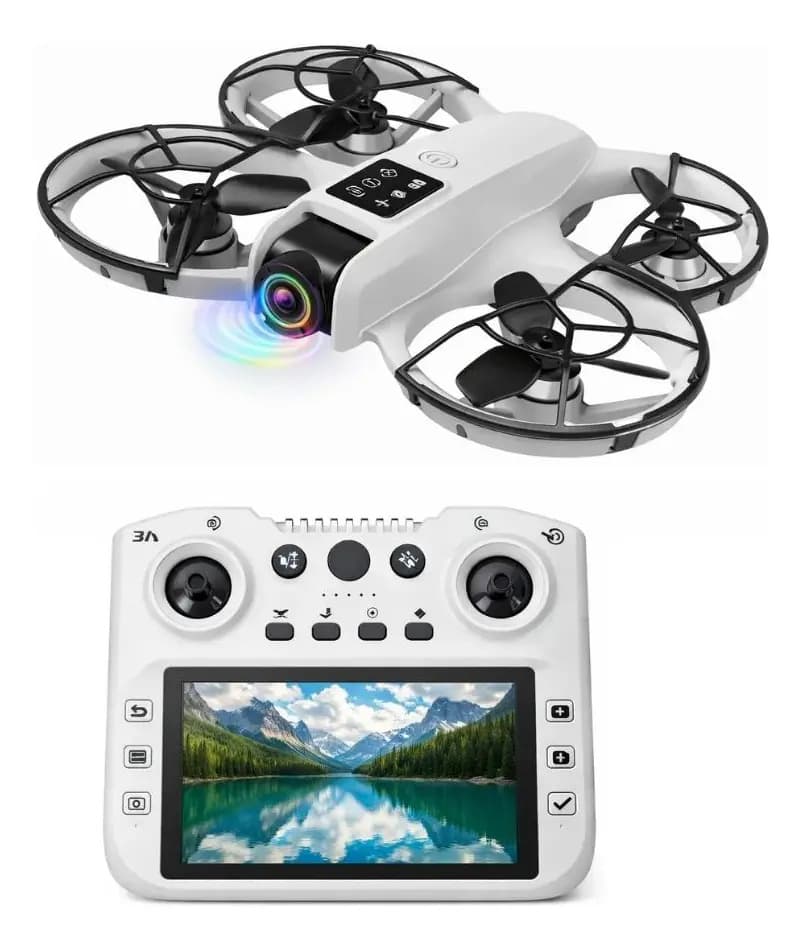 Drone Brushless Con Cámara, Control Lcd Y Giro 360° Blanco