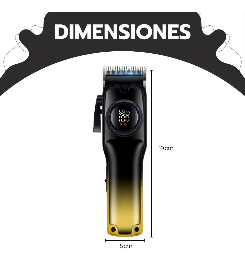 Cortadora De Pelo Digital Pantalla Lcd Recargable Usb Pro Negro — imagen 10