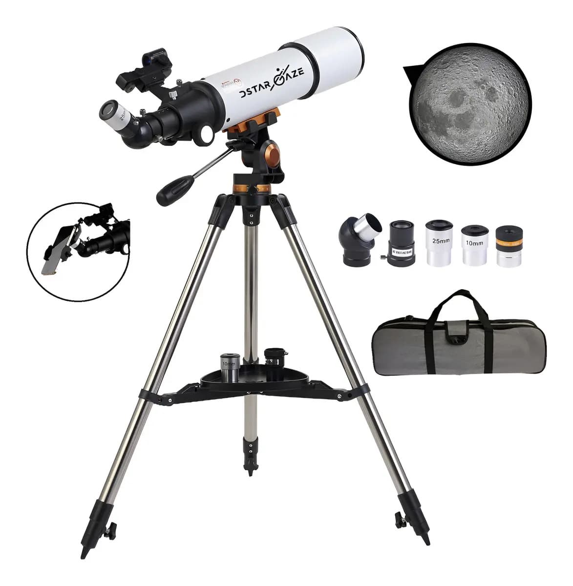 Telescopio Astronómico Profesional 50080m Color Blanco