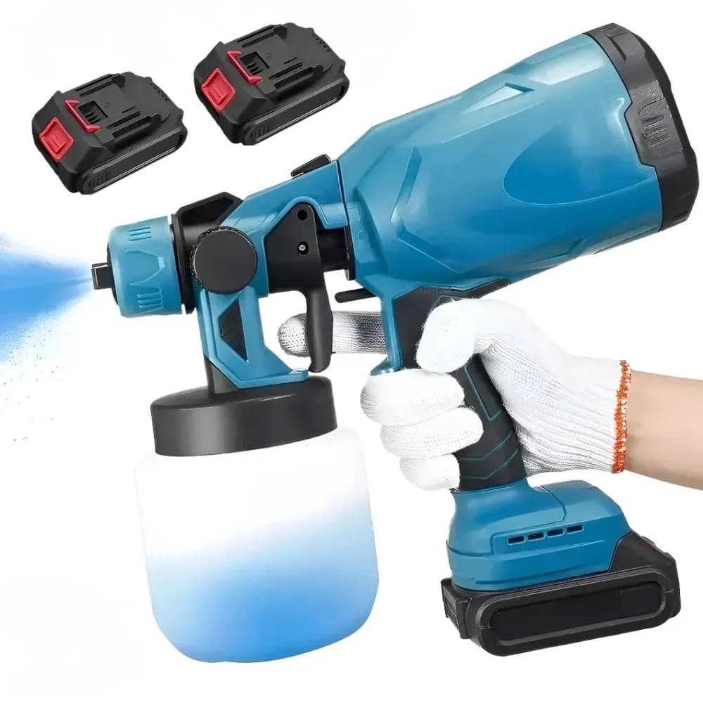 Pistola Pulverizadora De Pintura Inalámbrica Portátil Azul