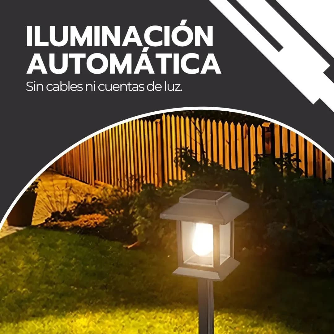 Lámpara Solar Led Estaca Estaca Jardín Parque Negro — imagen 5