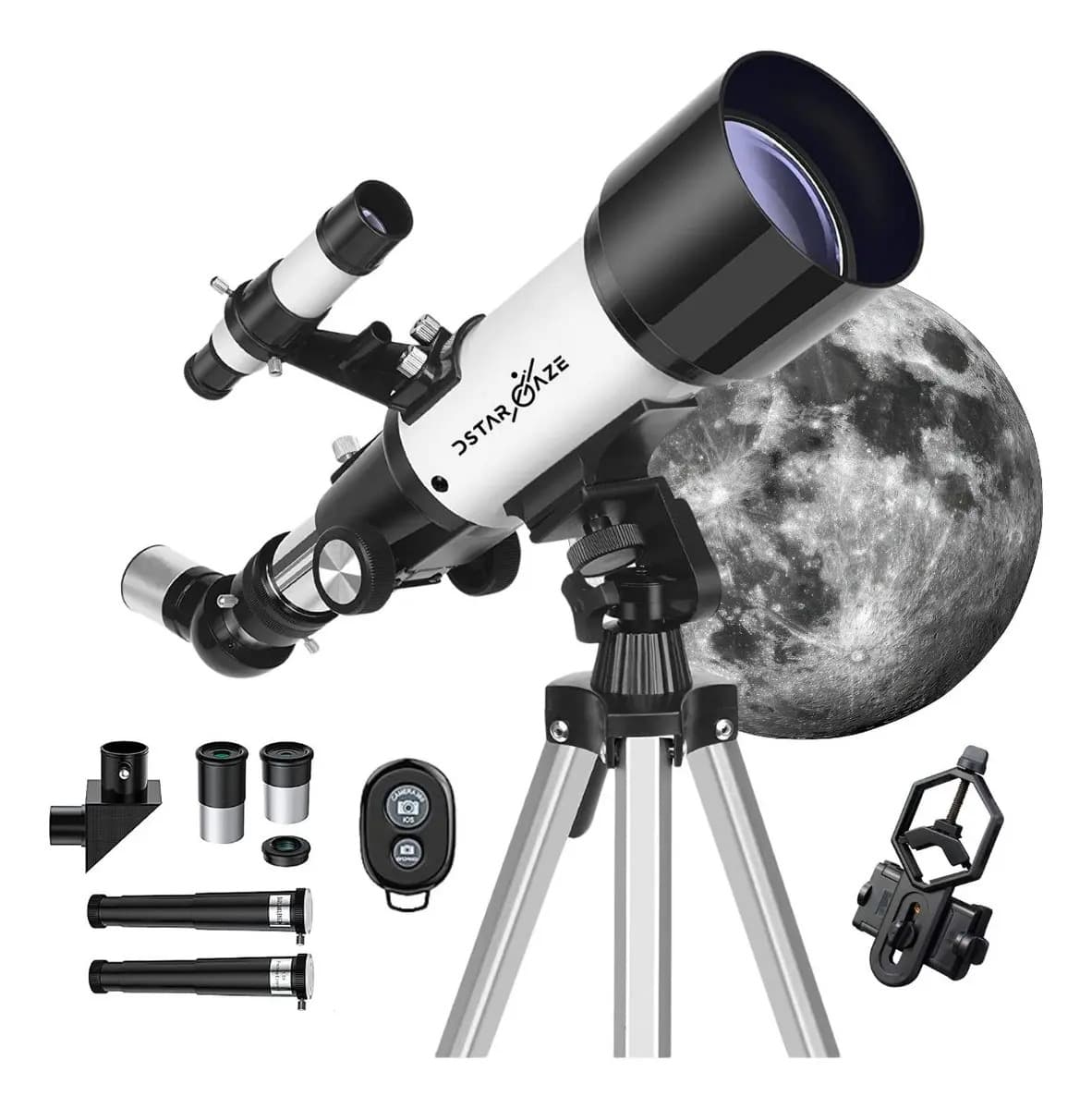Telescopio Astronómico Profesional Monocular F40070 Blanco