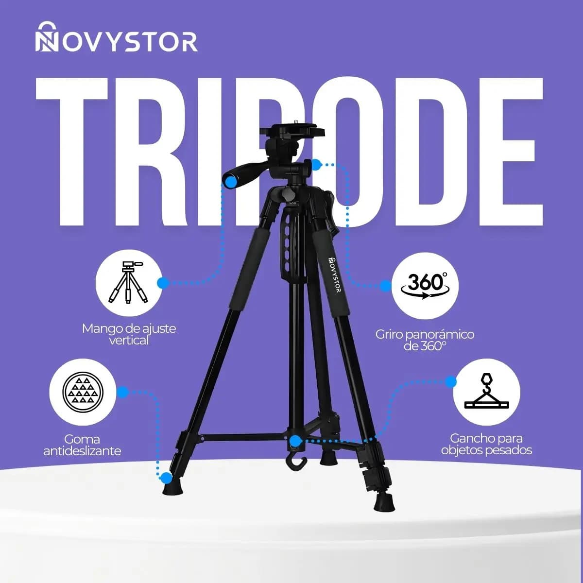 Trípode Profesional Compatible Con Celular Bolso + Adaptador Negro — imagen 3