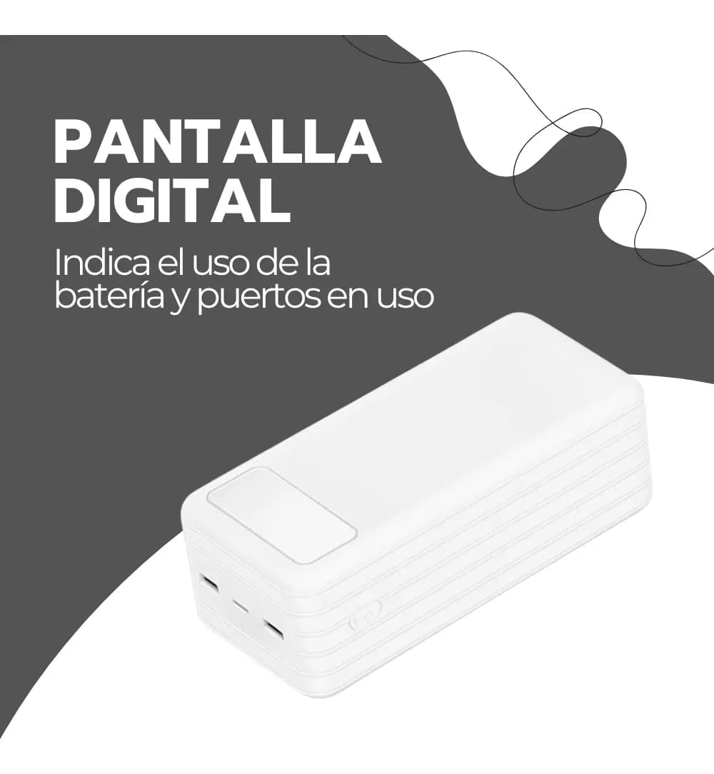 Power Bank 30000mah Carga Rápida Portátil Usb-c Blanco — imagen 5
