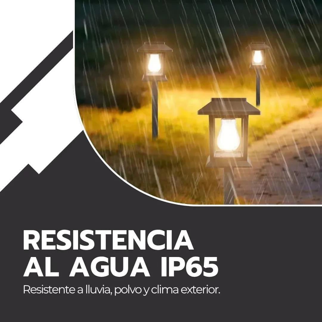 Lámpara Solar Led Estaca Estaca Jardín Parque Negro — imagen 8