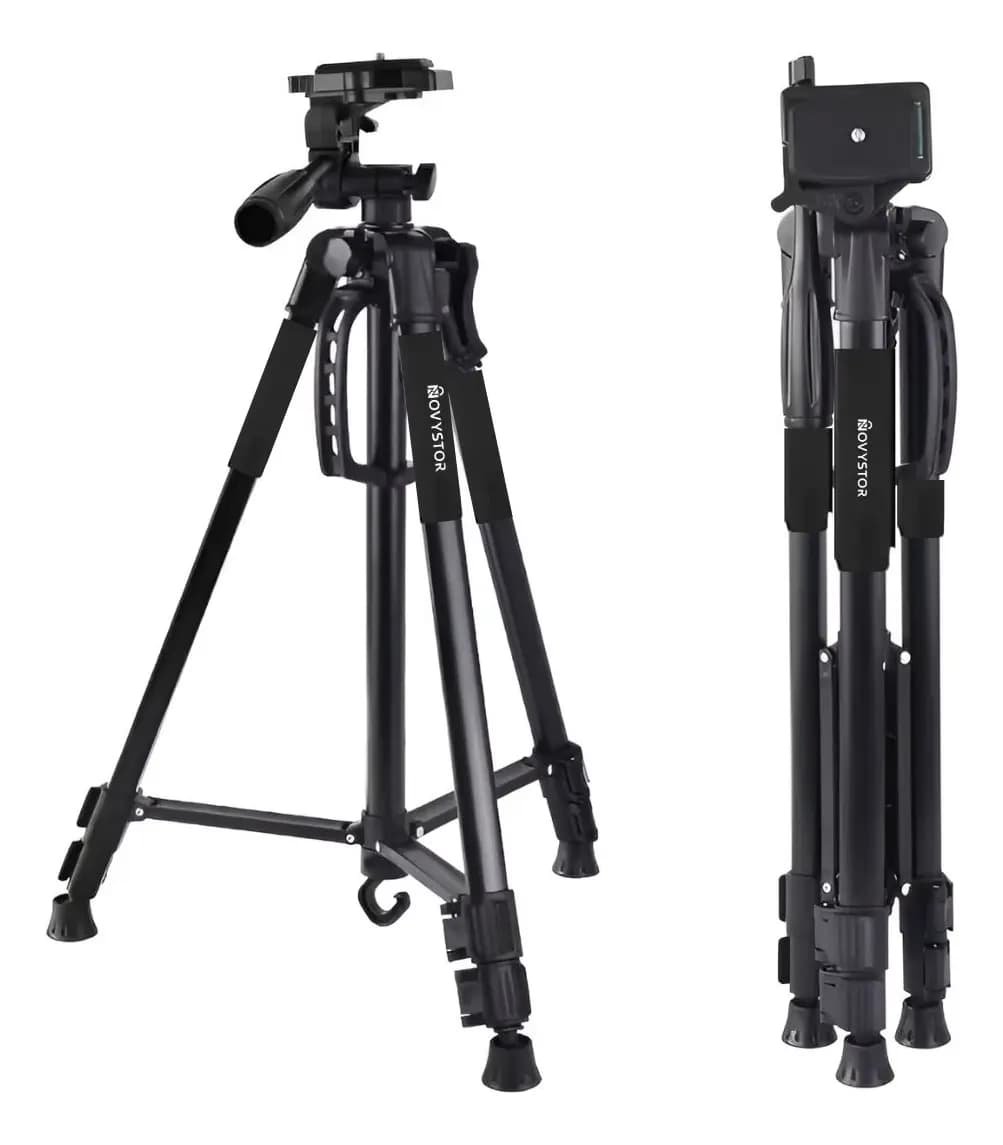 Trípode Profesional Compatible Con Celular Bolso + Adaptador Negro — imagen 2