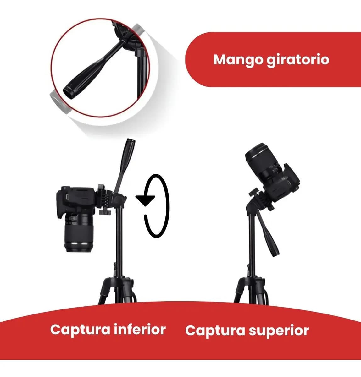 Trípode Profesional Para Cámara, Celular, Video Color Negro — imagen 9