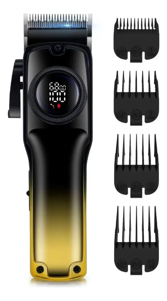 Cortadora De Pelo Digital Pantalla Lcd Recargable Usb Pro Negro — imagen 2