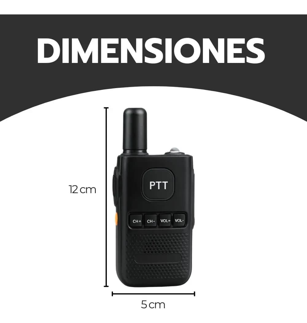 Walkie Talkie Profesional Fm Recargable Con Auriculares Negro — imagen 10