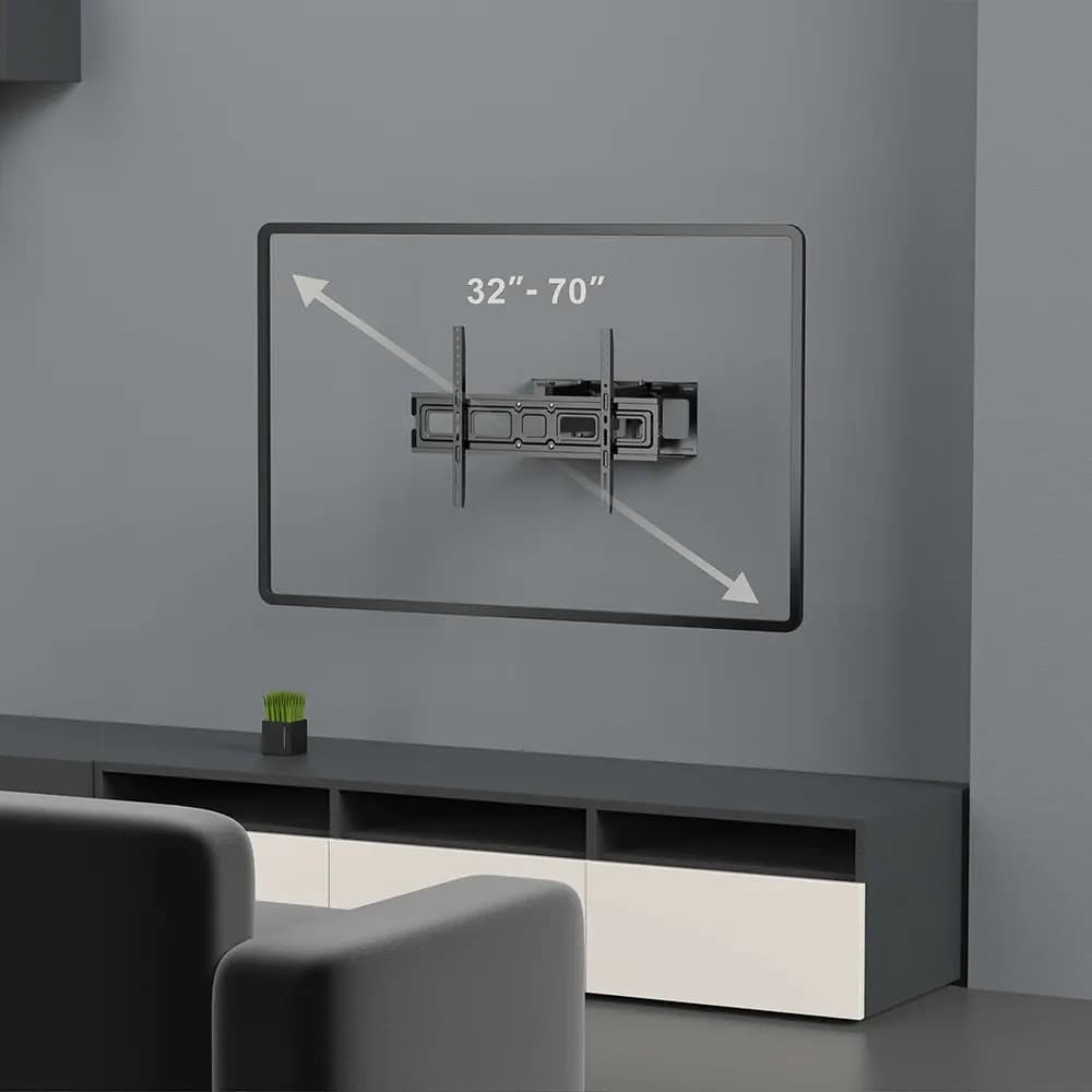 Soporte Tv Doble Brazo 32'' Hasta 70'' Con Inclinación Negro — imagen 6