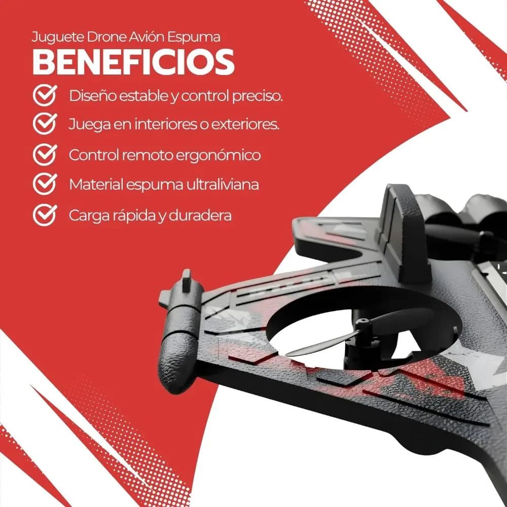 Juguete Drone Avión Espuma Planeador Control Remoto Batería — imagen 4