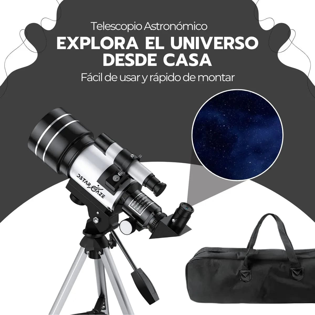 Telescopio Astronomico Profesional Monocular F40070 Blanco — imagen 10