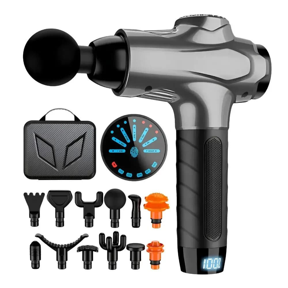 Masajedor Muscular Pistola Masaje Profesional Kine 12 Cabezal Negro