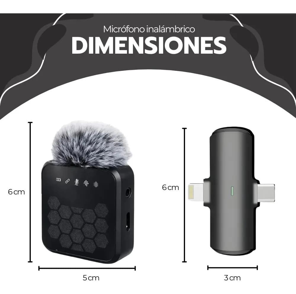 Micrófono Lavalier Inalámbrico 4 En 1 Grabación Pro Negro — imagen 10