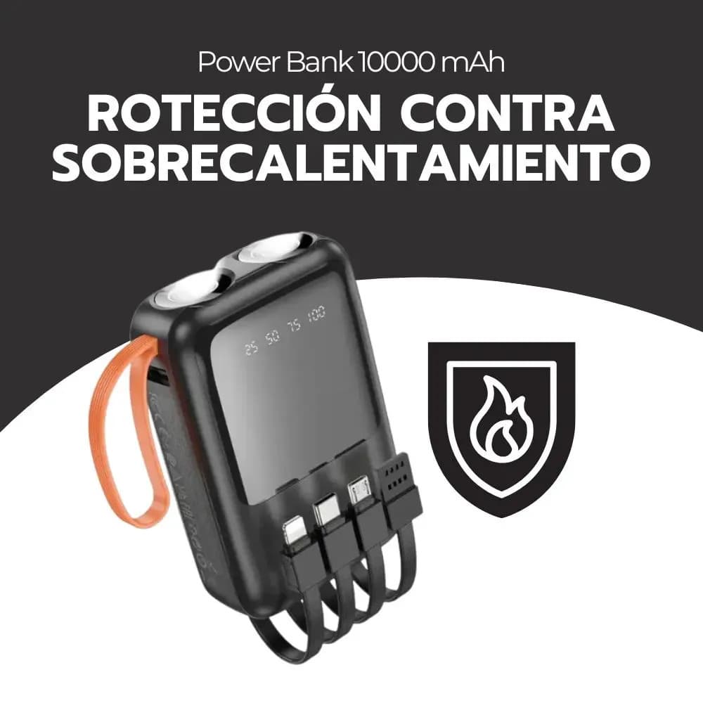 Power Bank R47 10000mah Carga Rápida Led Pantalla Negro — imagen 10