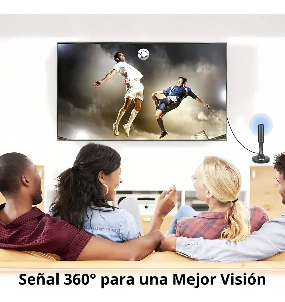 Pack 2 Antena Tv Digital Hd Tvd Smart Tv Negro — imagen 5