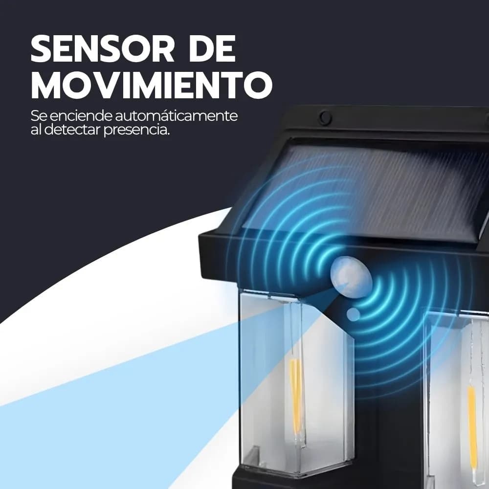 Lámpara Solar Doble Led Sensor Movimiento Exterior Ip65 Negro — imagen 6