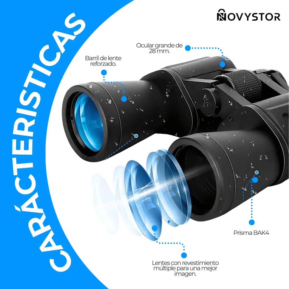 Binoculares Novystor Bino1000 Alcance 1000m Color Negro — imagen 4