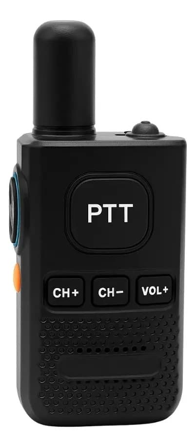 Walkie Talkie Profesional Fm Recargable Con Auriculares Negro — imagen 2