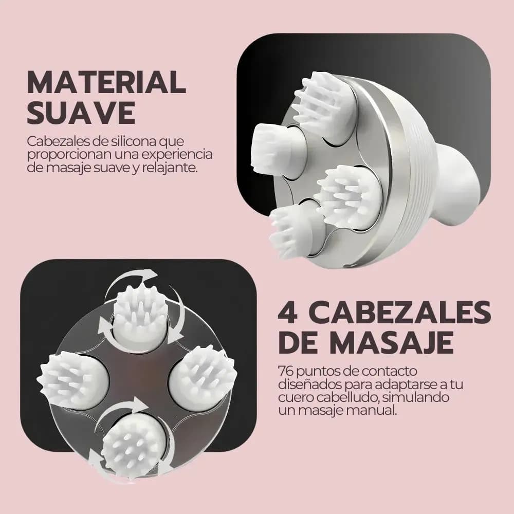 Masajeador Cabeza Eléctrico Inalámbrico Masajes Blanco — imagen 9