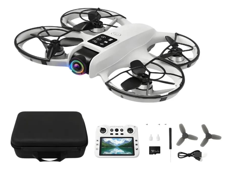 Drone Brushless Con Cámara, Control Lcd Y Giro 360° Blanco — imagen 2