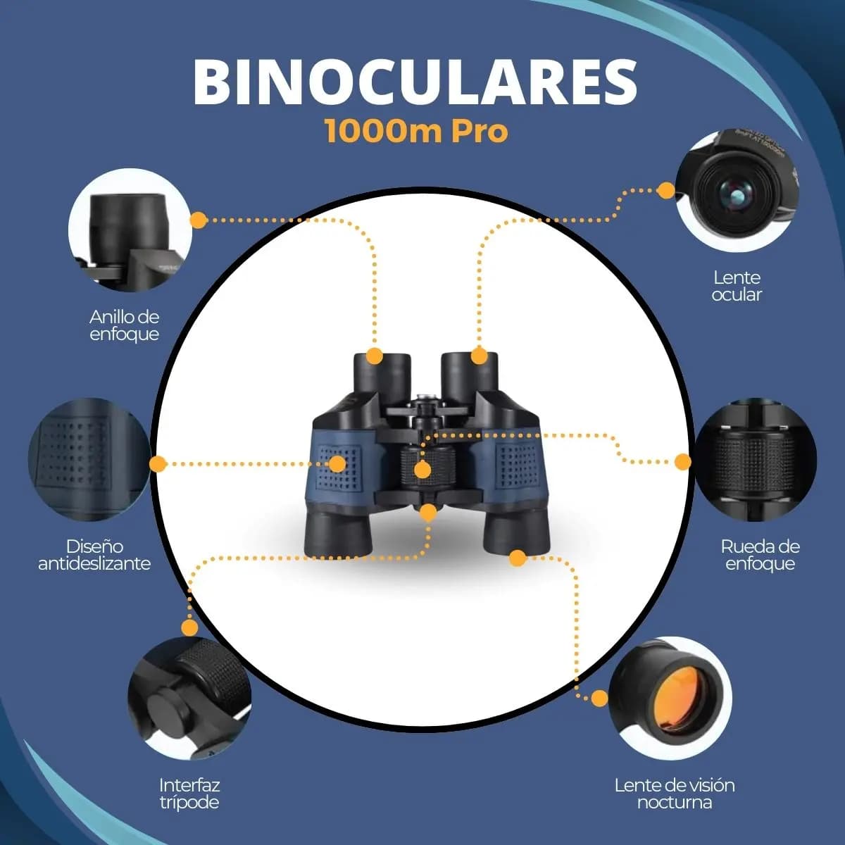 Binoculares Profesionales 60x60 Caza Binocular 1000m Pro Color Azul — imagen 2