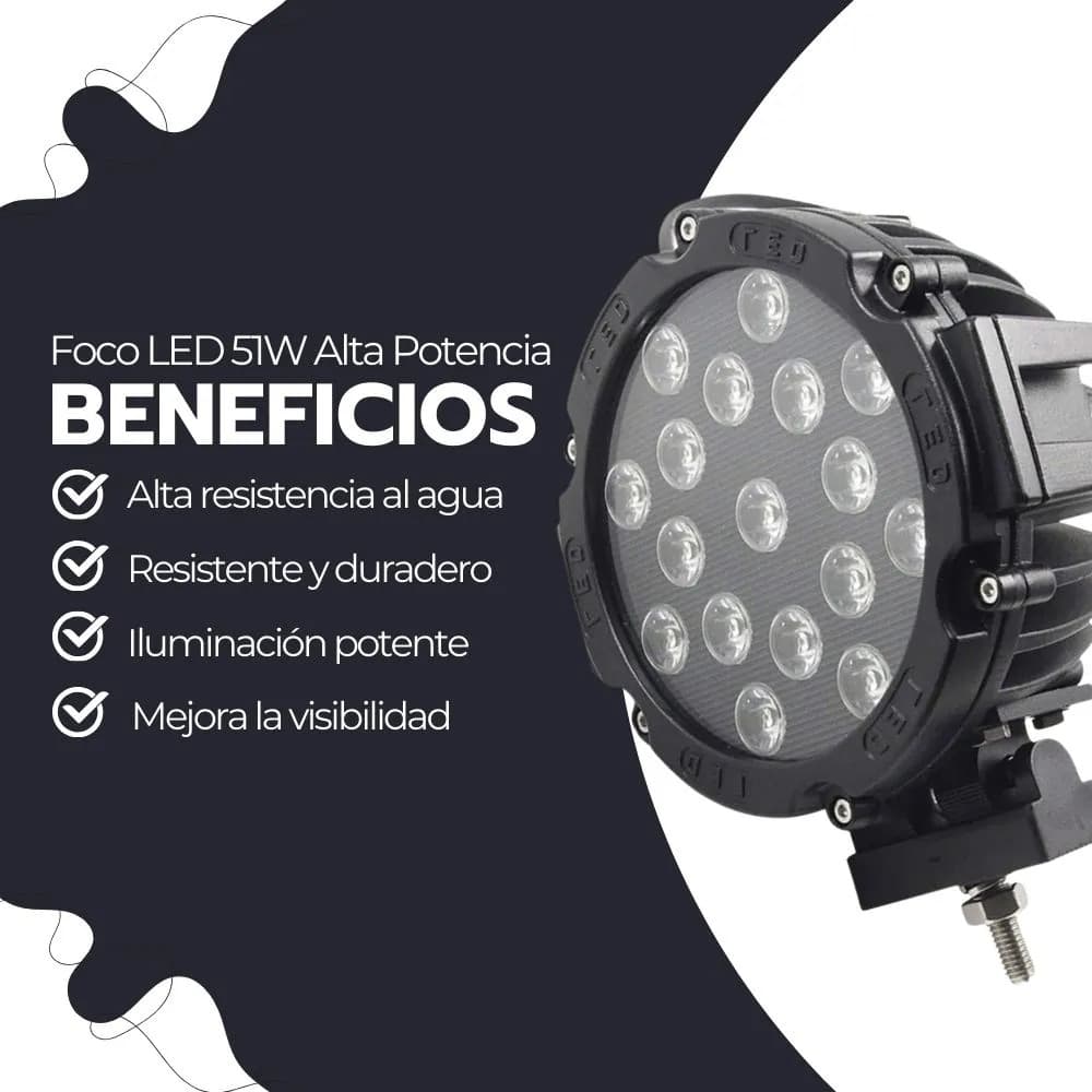 Foco Led 51w Alta Potencia Impermeable Con Base Universal — imagen 3