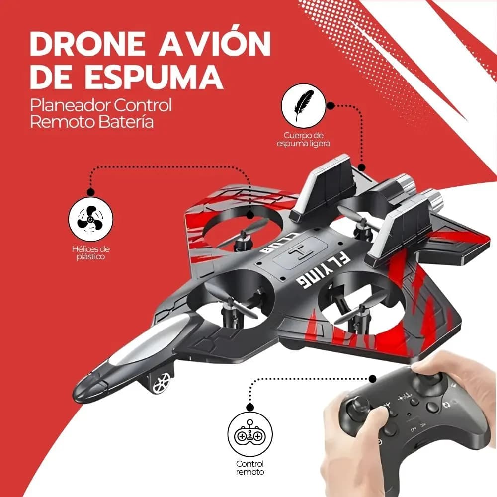Juguete Drone Avión Espuma Planeador Control Remoto Batería — imagen 3