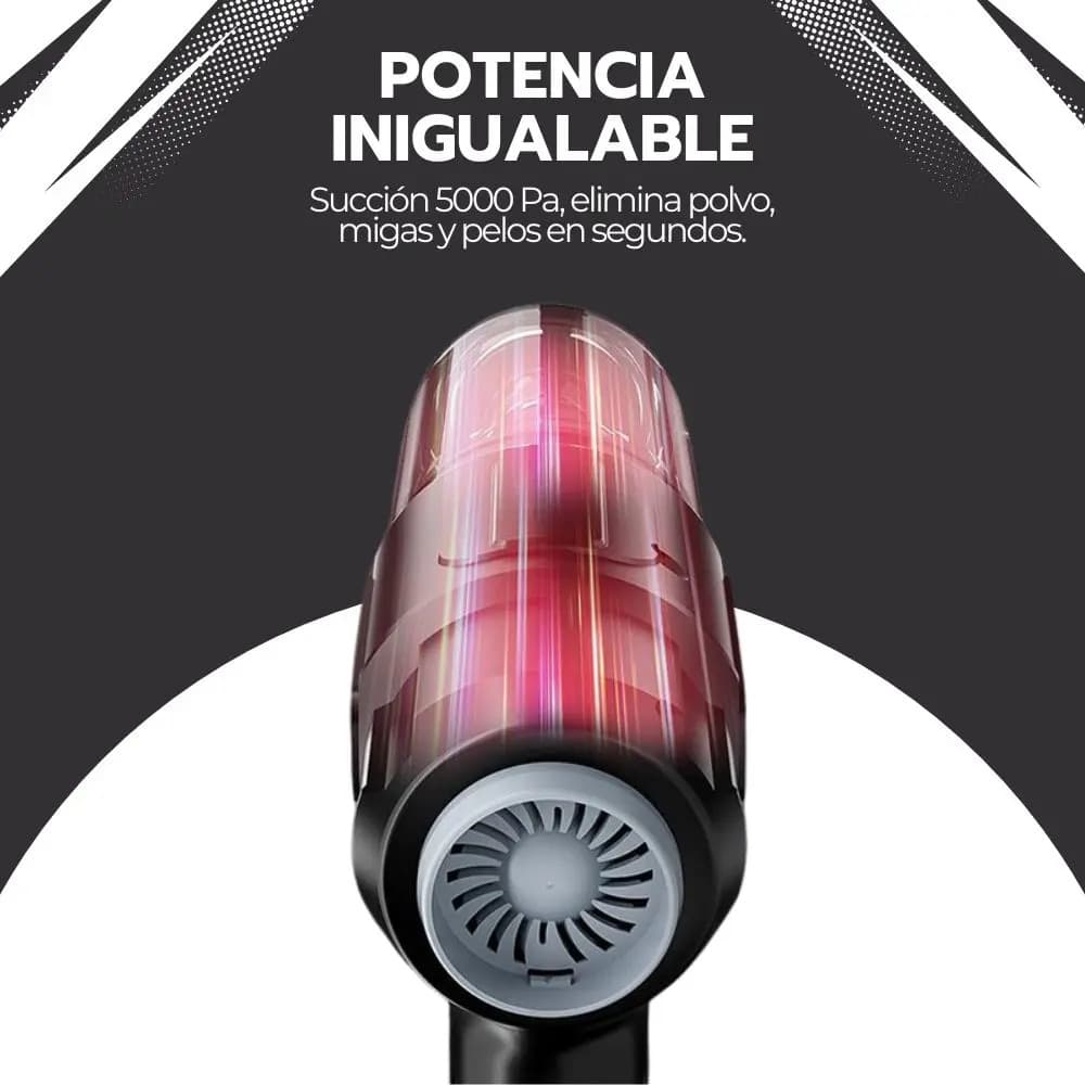 Aspiradora Inalámbrica Portátil Auto Alta Potencia 13000mah Negro — imagen 8