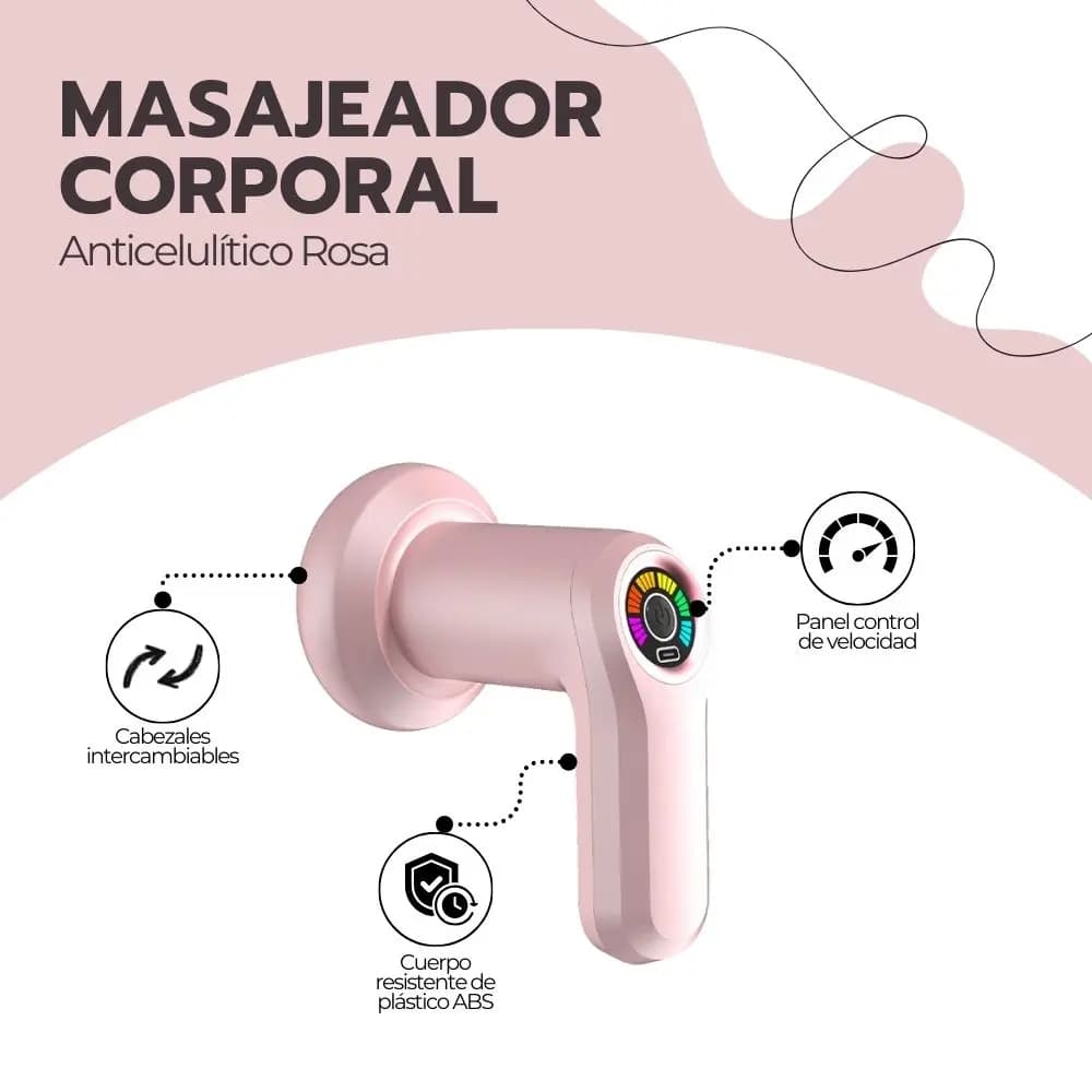 Masajeador Eléctrico Corporal Anticelulítico Rosa — imagen 3