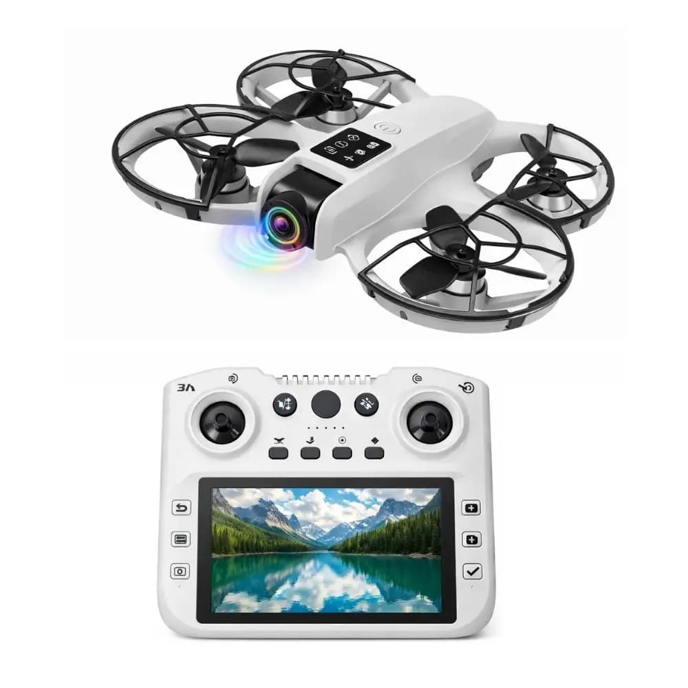 Dron Brushless Con Cámara, Control Lcd Y Giro 360° Blanco