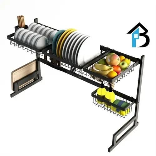 Escurridor De Platos Secado Multiuso Acero Inxidable 87cm Negro — imagen 2