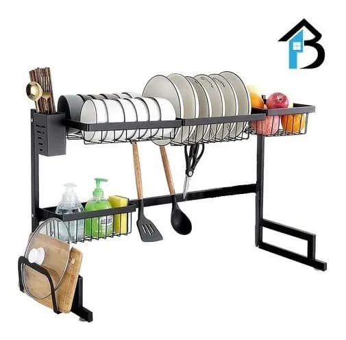 Escurridor De Platos Secado Multiuso Acero Inxidable 87cm Negro — imagen 4