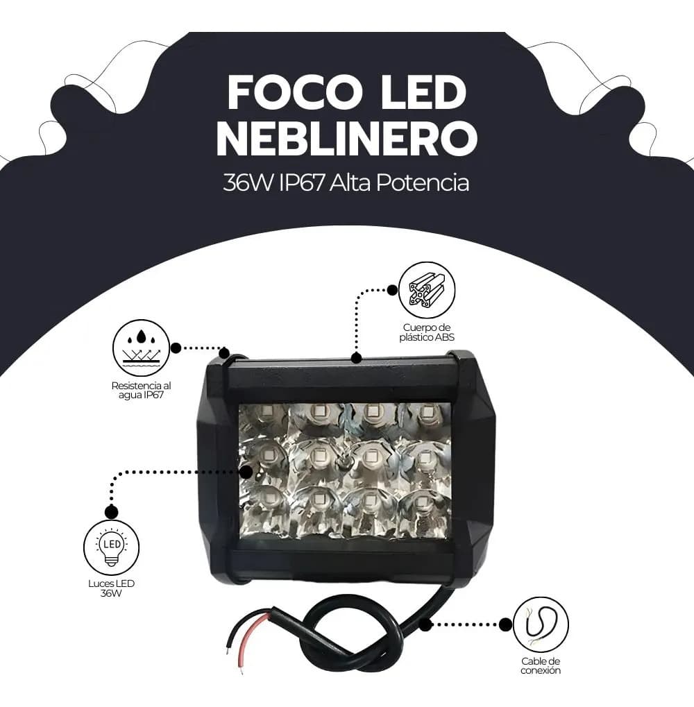 Foco Led Neblinero 36w Ip67 Alta Potencia Para Vehículos — imagen 4