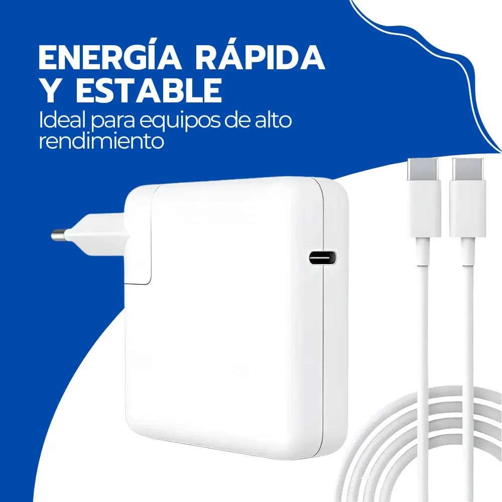 Cargador 87w Cable Tipo C Carga Rápida Para Laptop Y Macbook Blanco — imagen 9