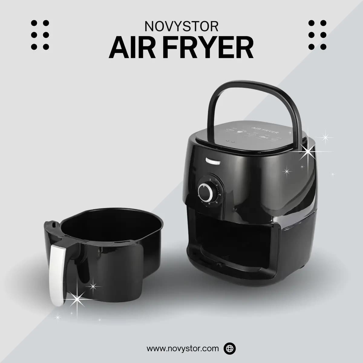 Freidora De Aire Manual 5l, Saludable Y Sin Aceite, 1350w Color Negro — imagen 9