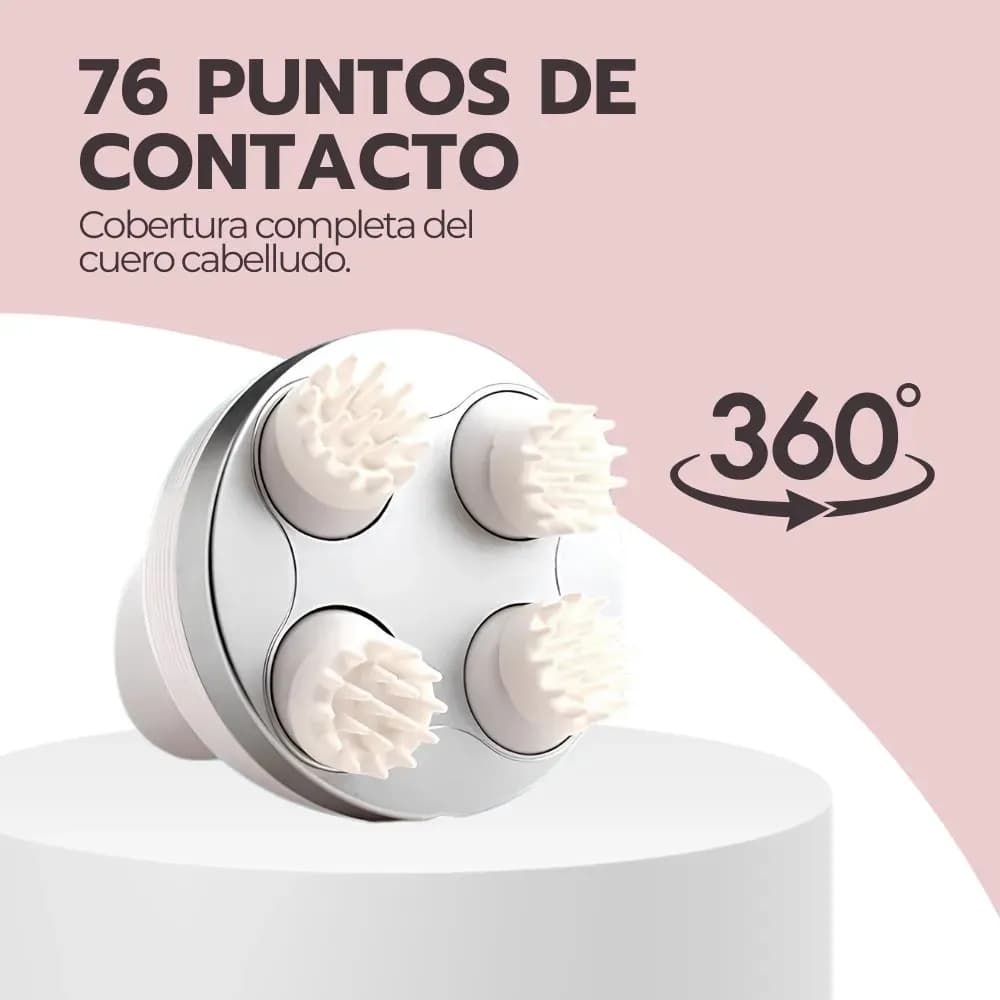 Masajeador Cabeza Eléctrico Inalámbrico Masajes Blanco — imagen 5